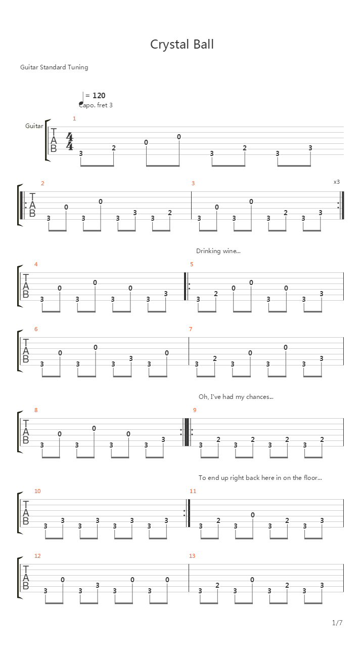 Crystal Ball吉他谱