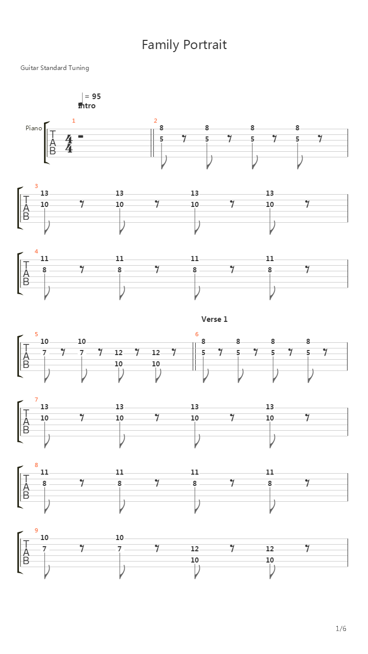 Family Portrait吉他谱