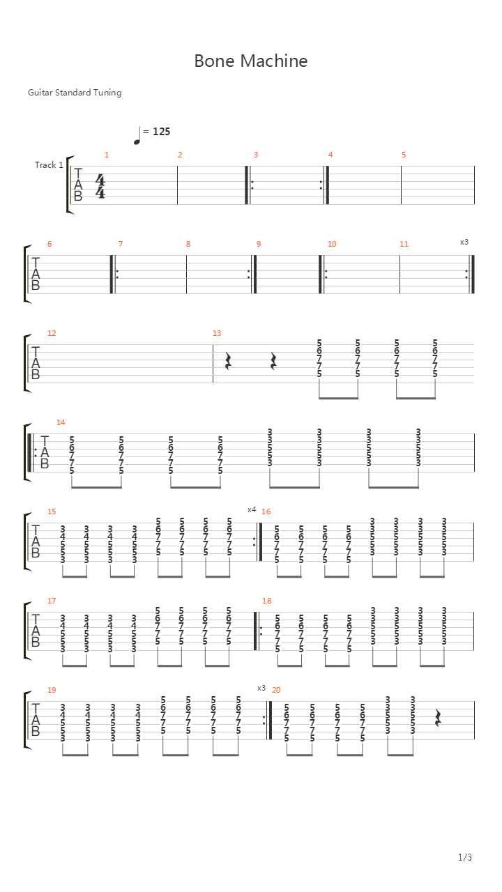 Bone Machine吉他谱