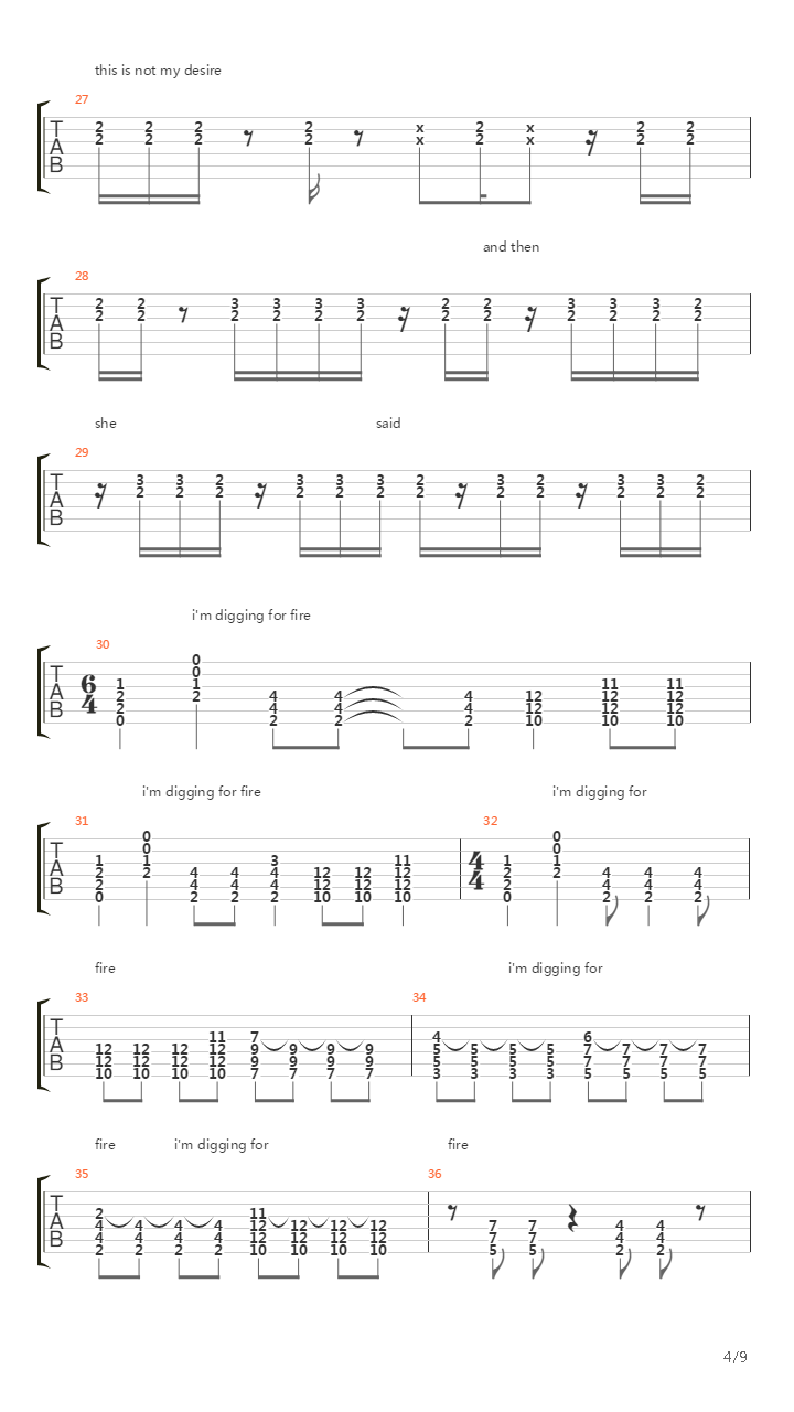 Dig For Fire吉他谱