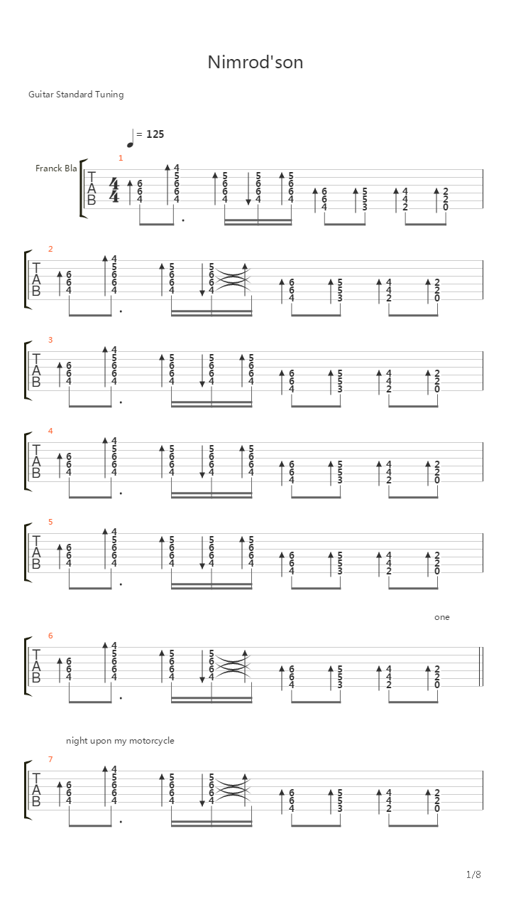 Nimrods Son吉他谱