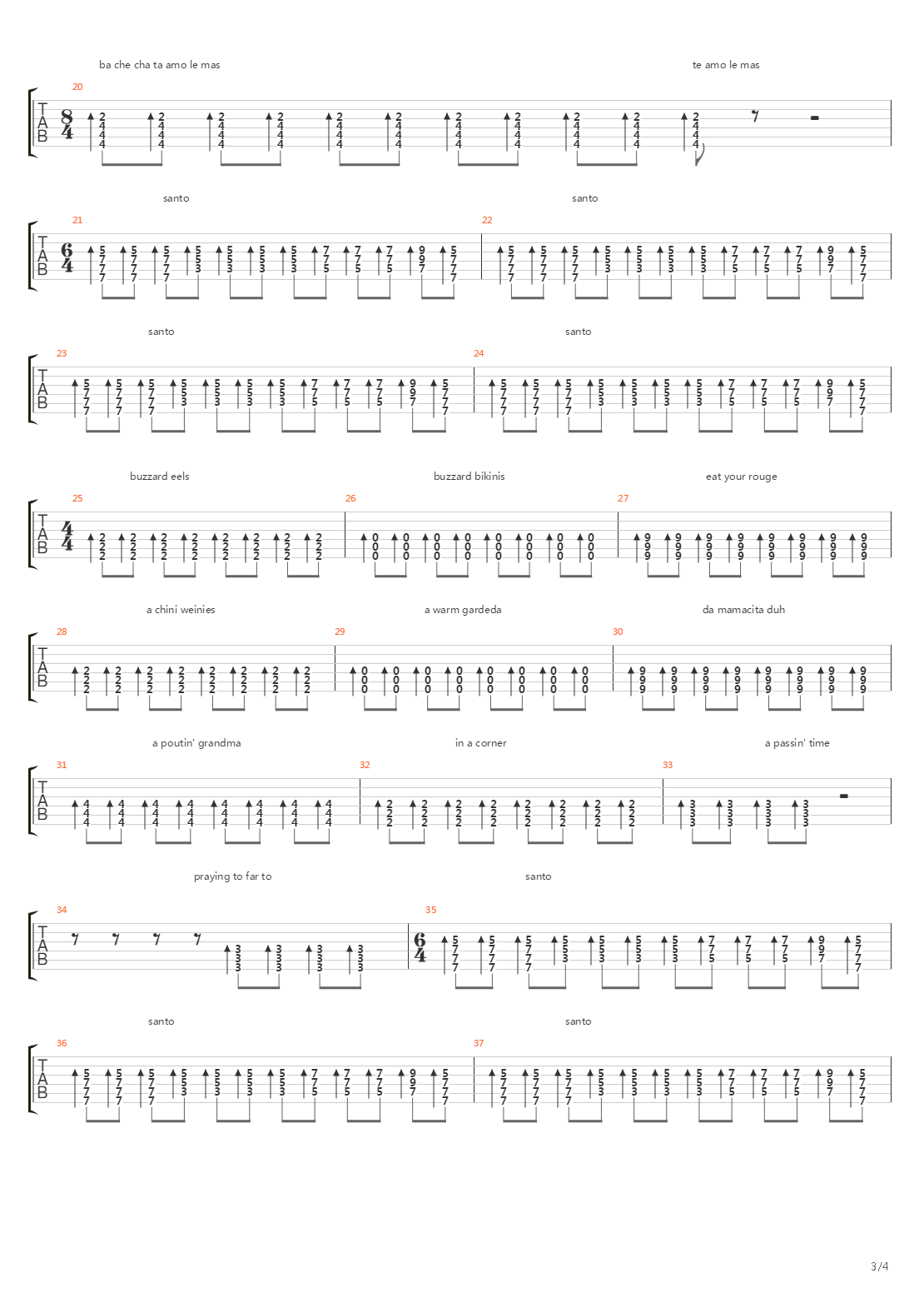 Santo吉他谱