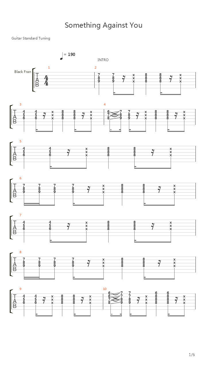 Something Against You吉他谱