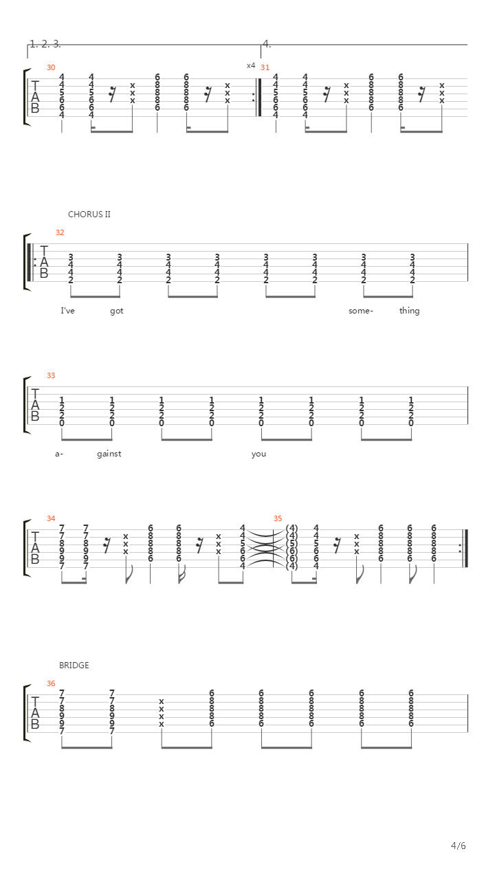 Something Against You吉他谱