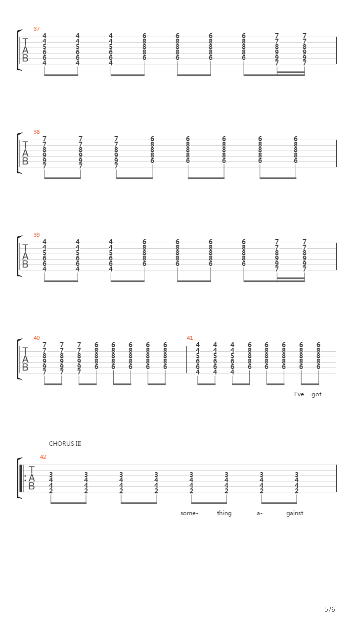 Something Against You吉他谱
