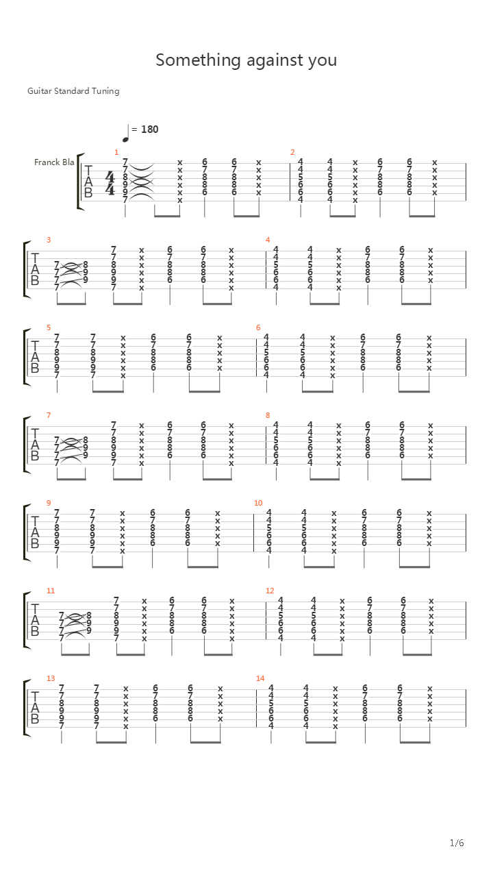 Something Against You吉他谱