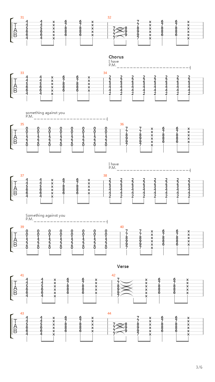Something Against You吉他谱