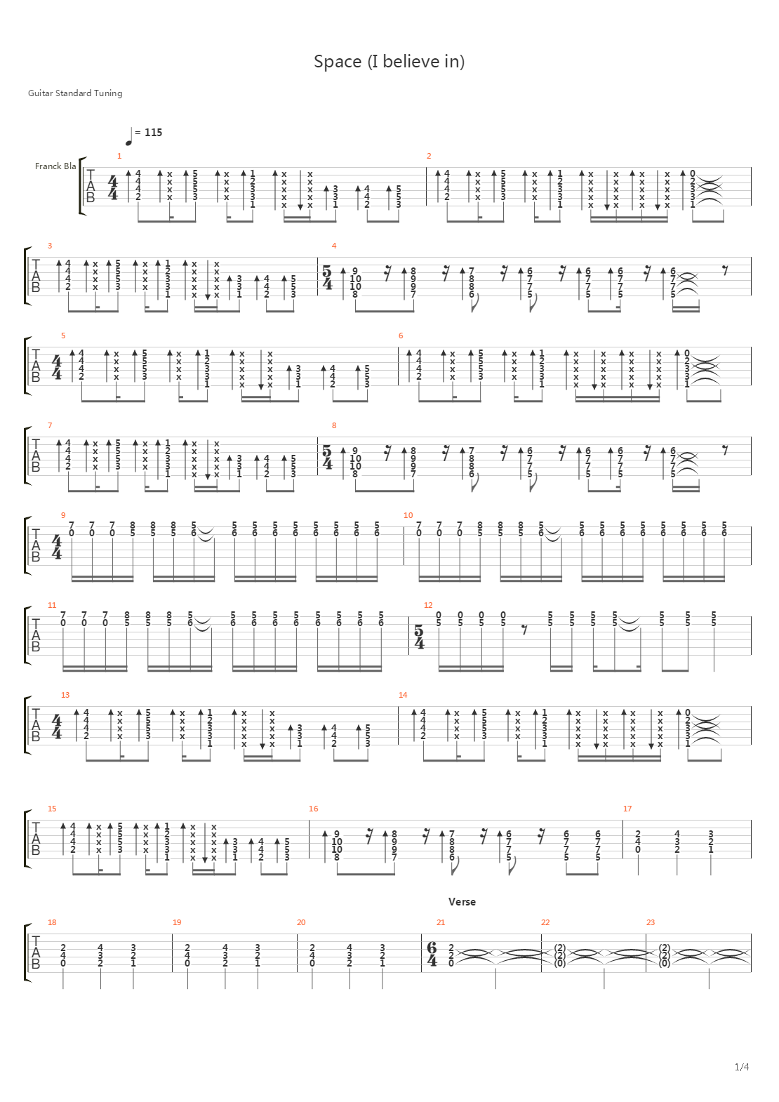 Space I Believe In吉他谱