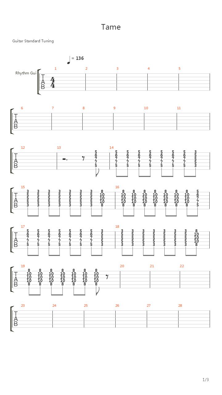 Tame吉他谱