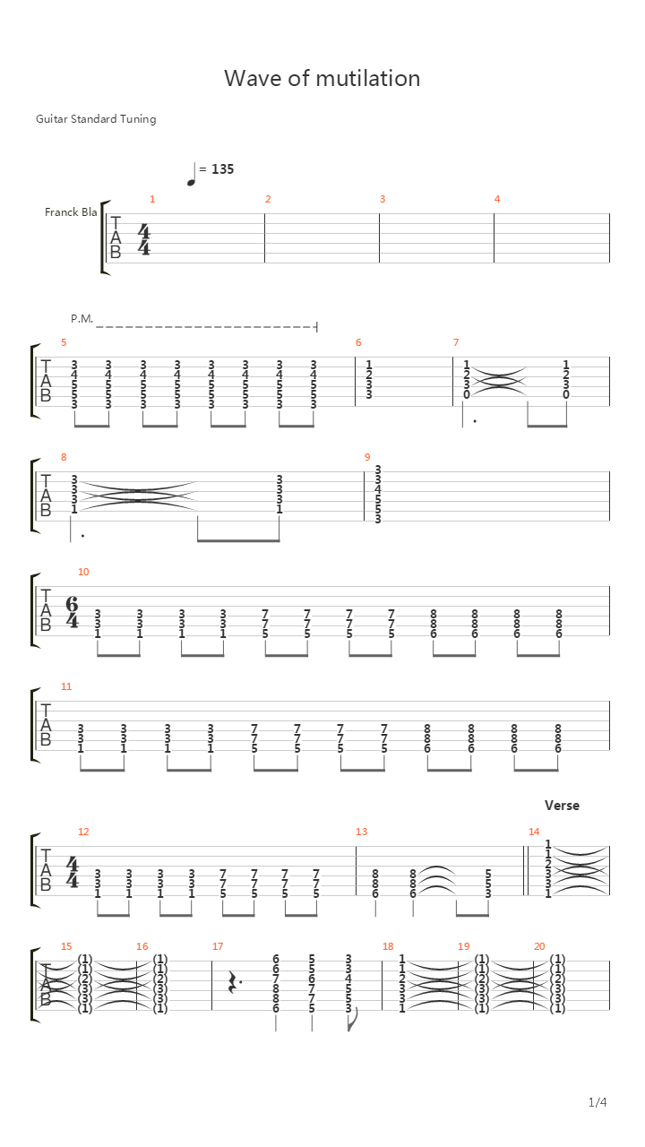 Wave Of Mutilation吉他谱