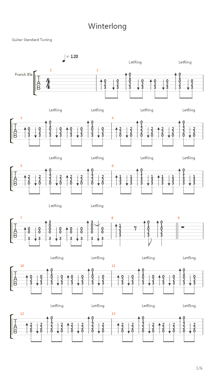 Winterlong吉他谱