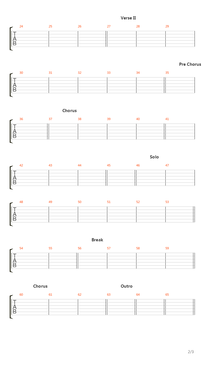 1 2 3 4吉他谱