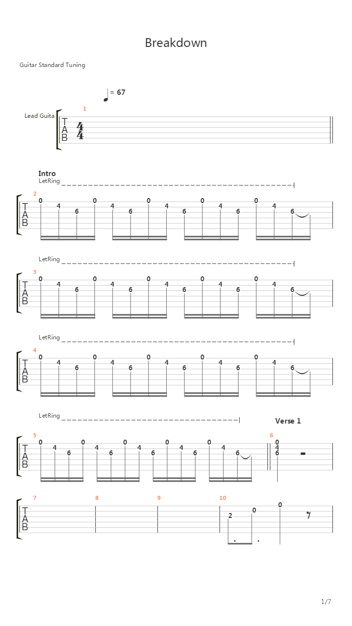 Breakdown吉他谱