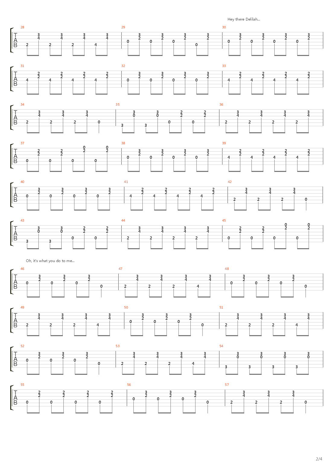 Hey There Delilah吉他谱