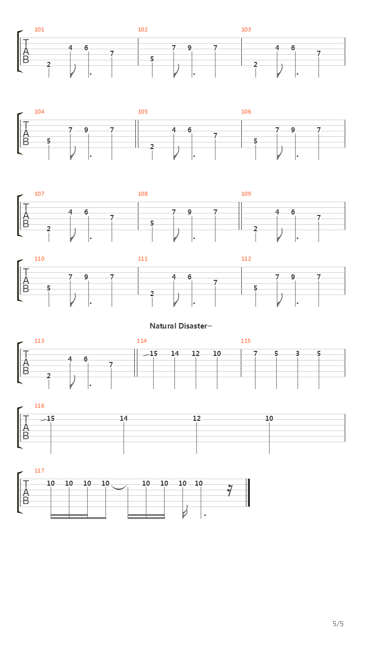 Natural Disaster吉他谱