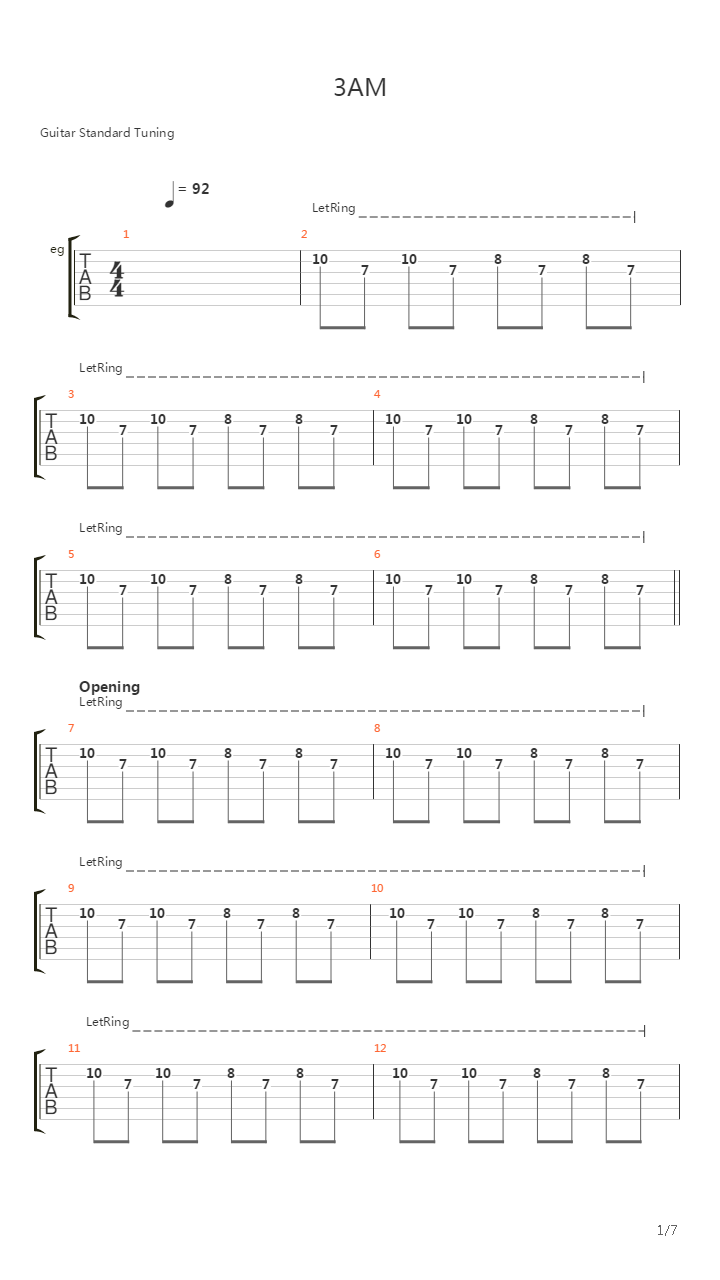 3 Am吉他谱