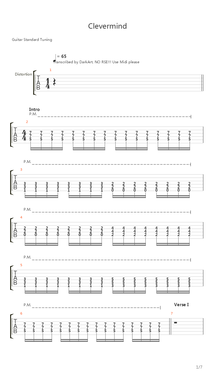 Clevermind吉他谱