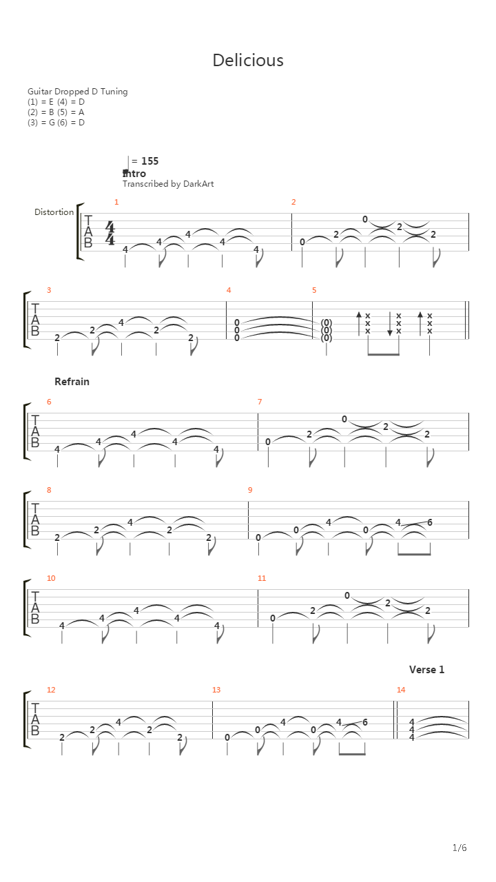 Delicious吉他谱