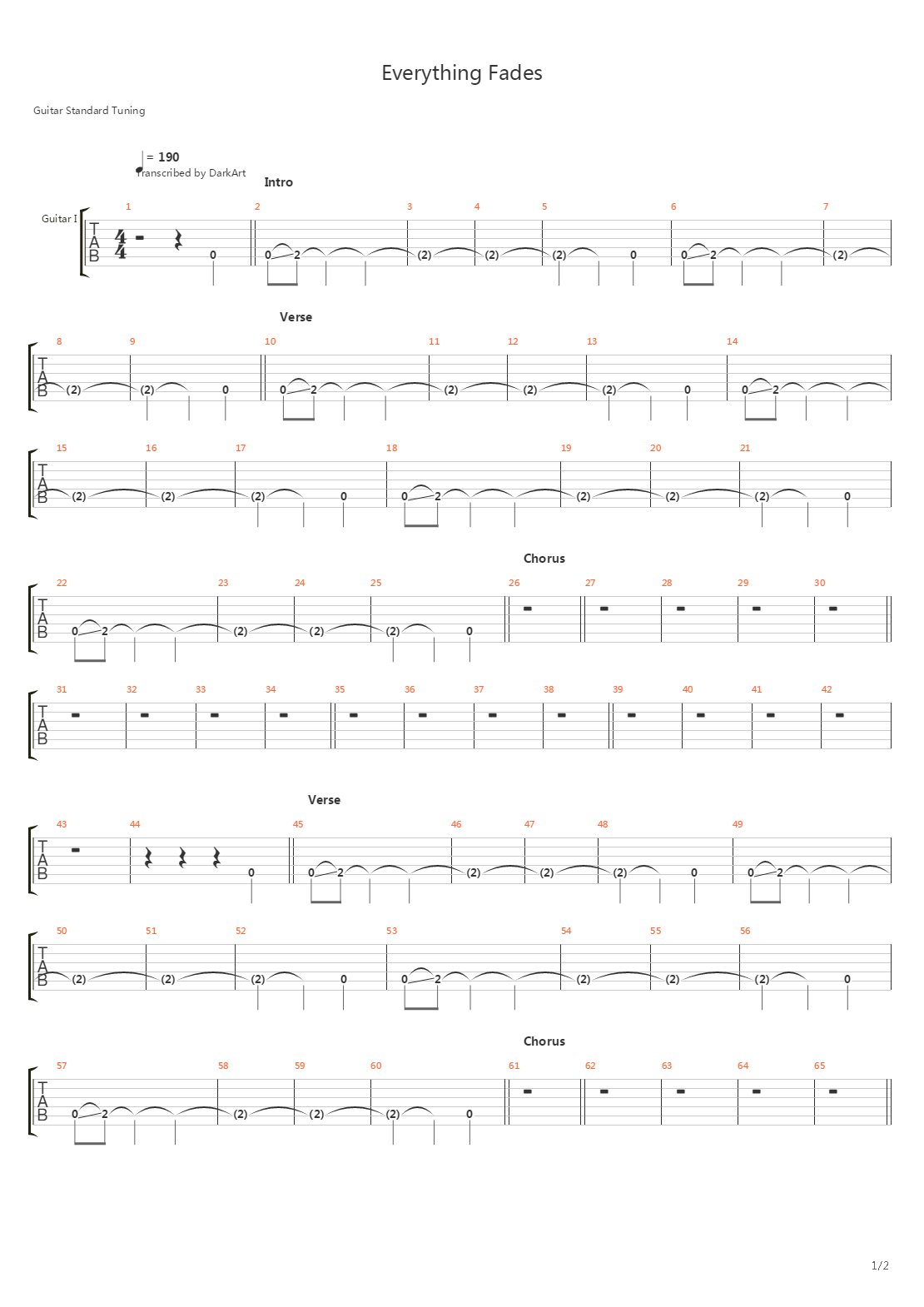 Everything Fades吉他谱