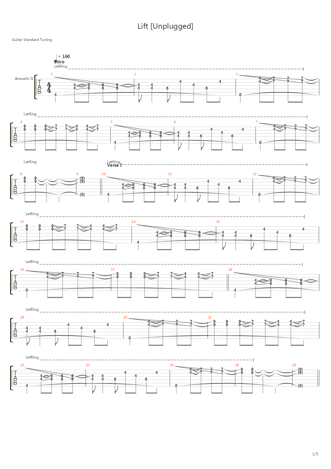 Lift吉他谱