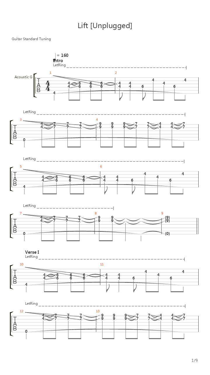 Lift吉他谱
