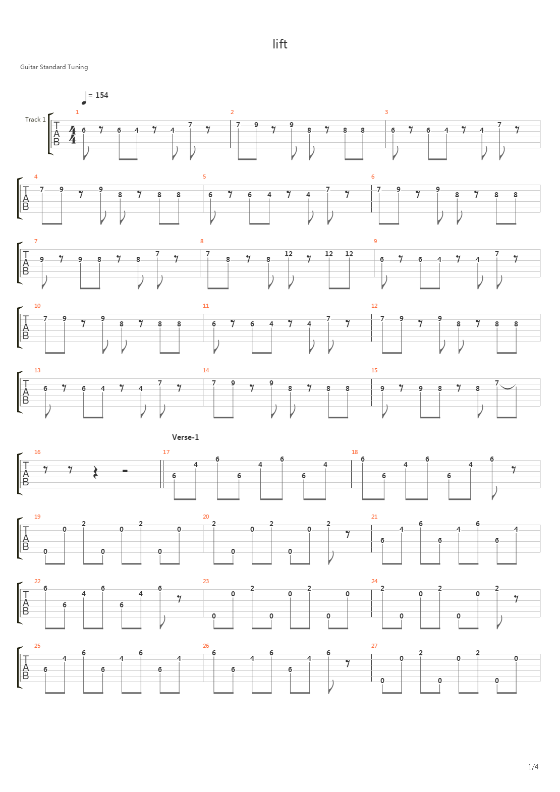 Lift吉他谱