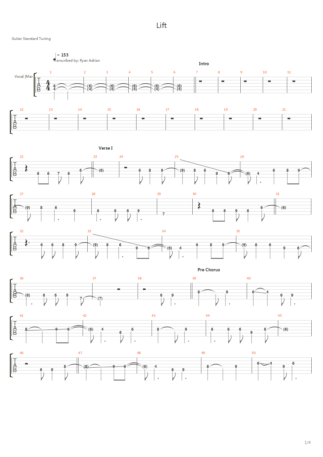 Lift吉他谱