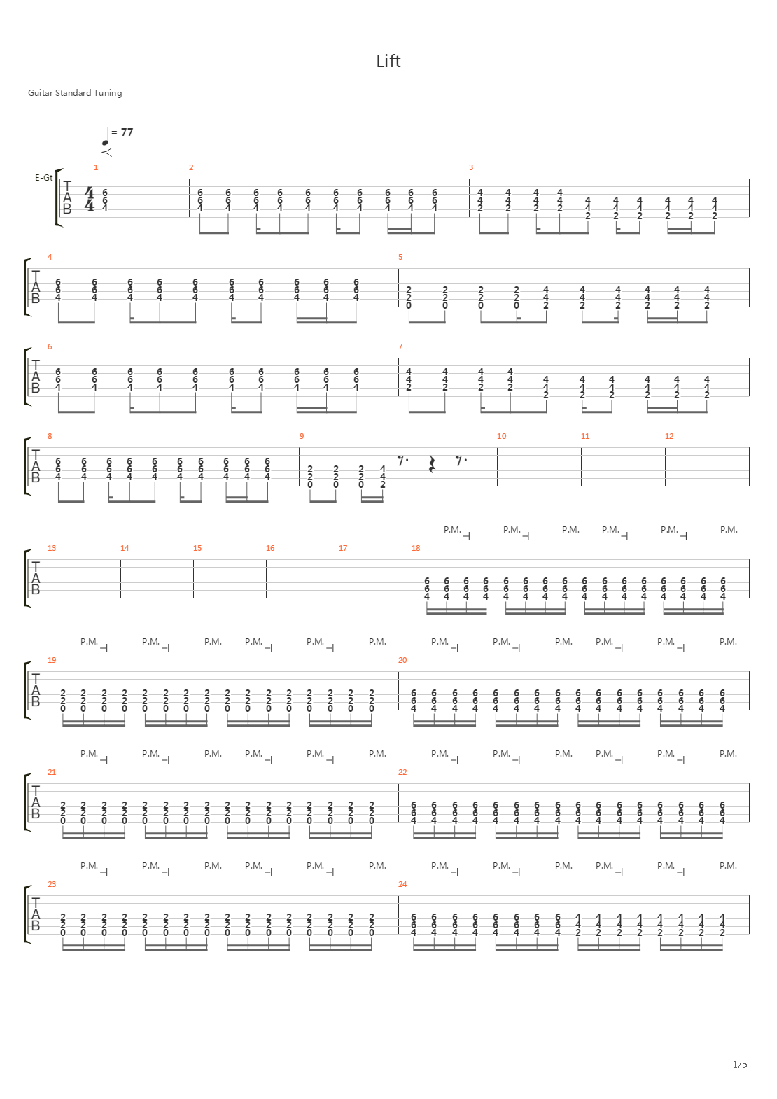 Lift吉他谱