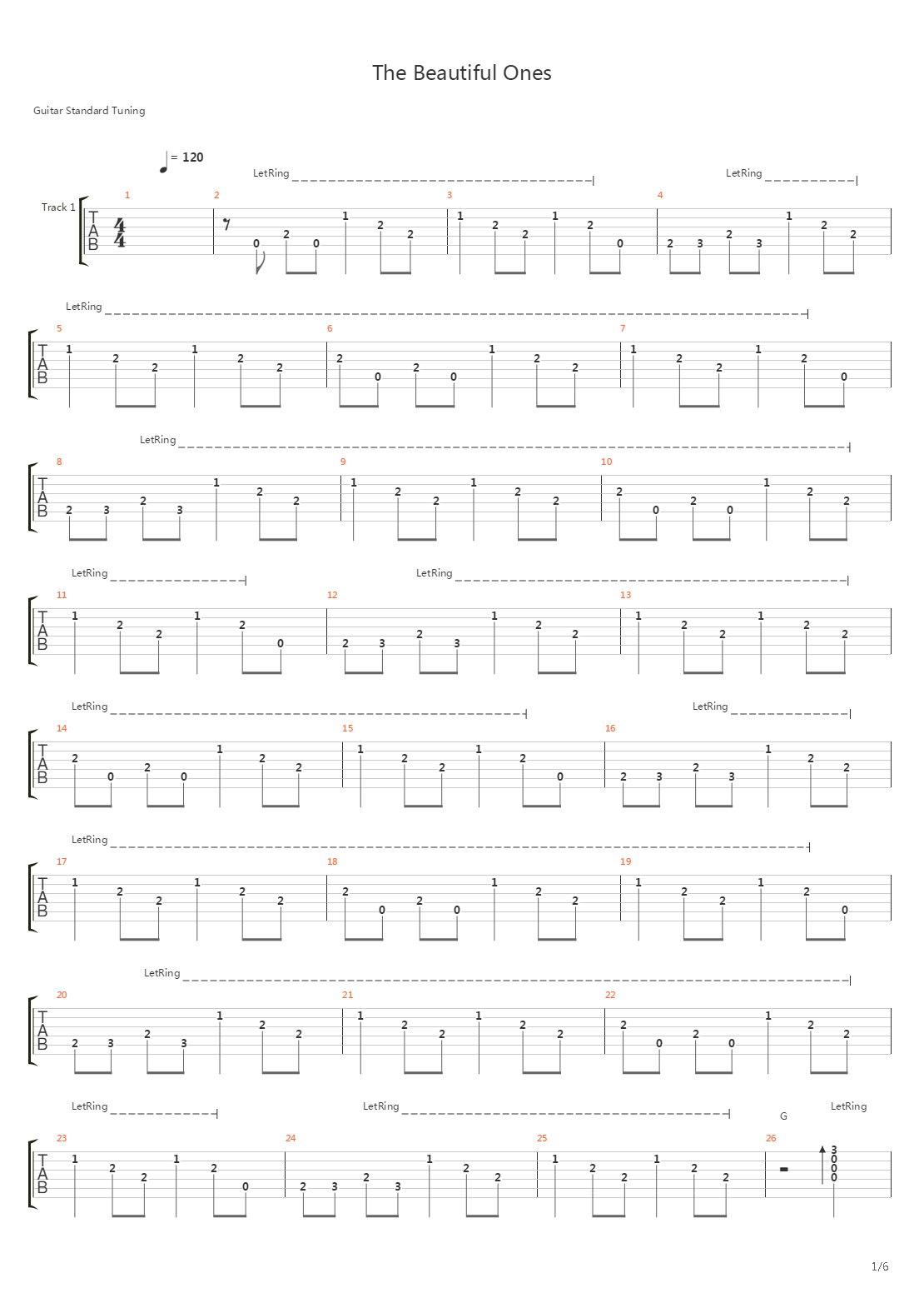 The Beautiful Ones吉他谱