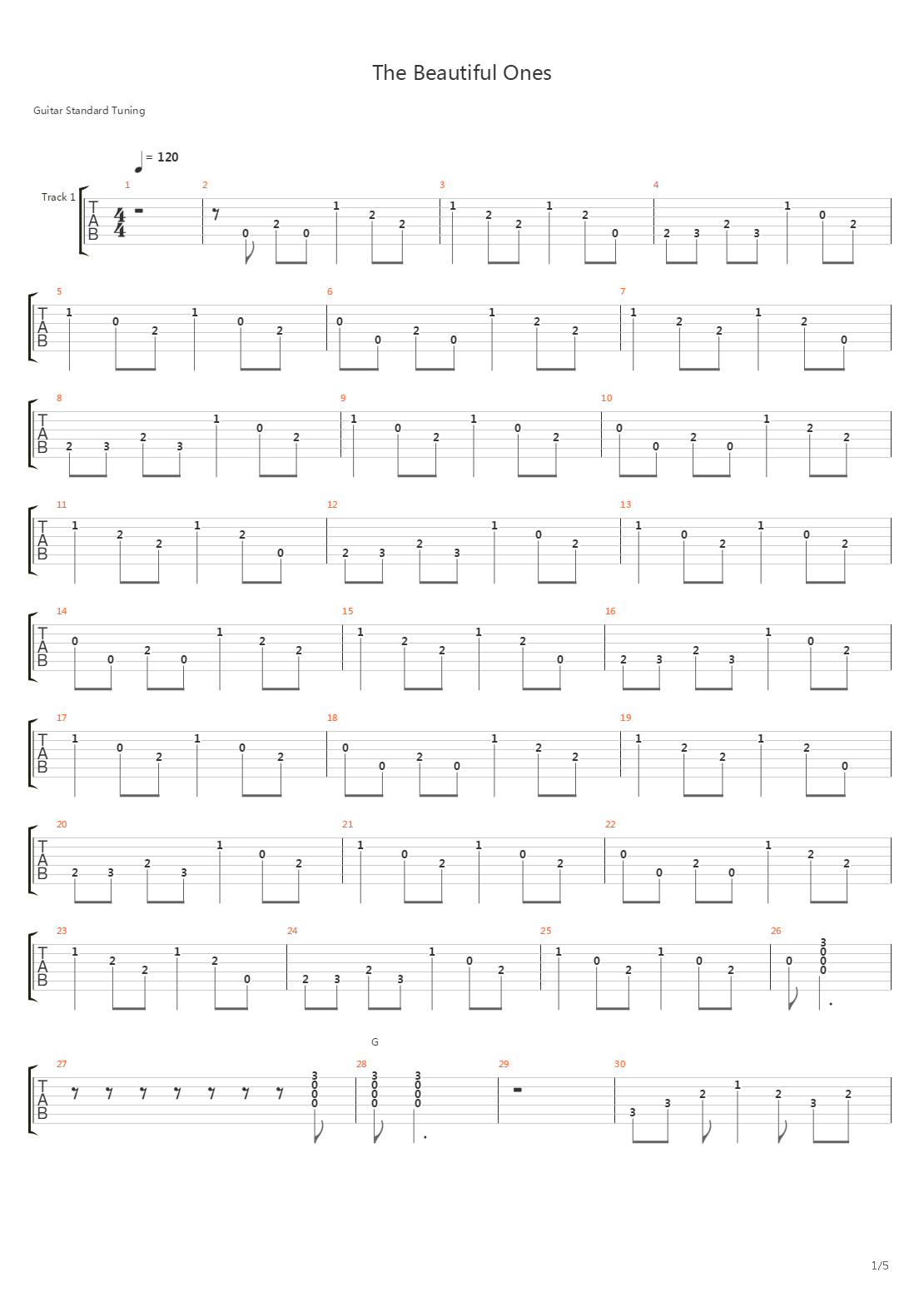 The Beautiful Ones吉他谱
