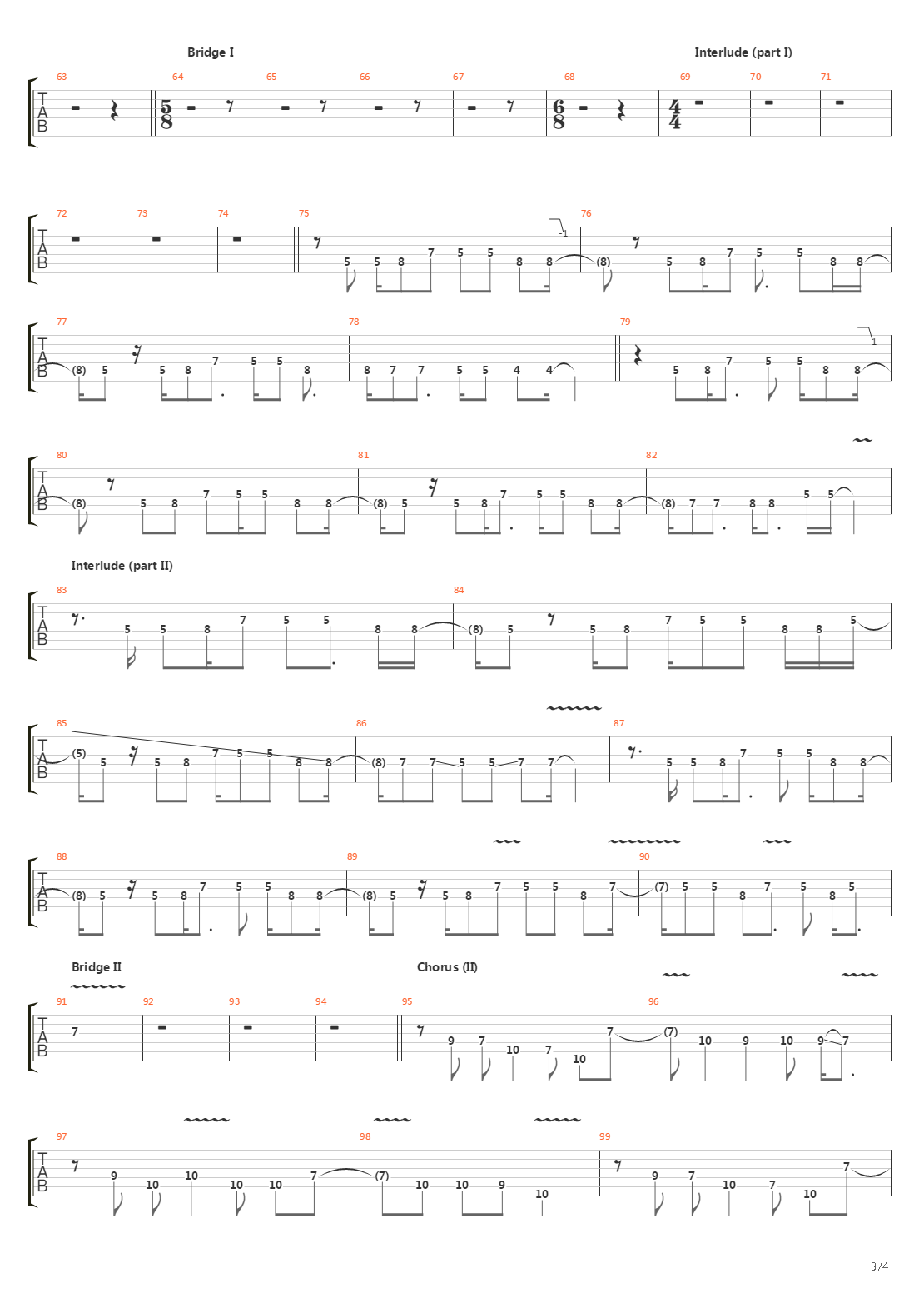 War吉他谱