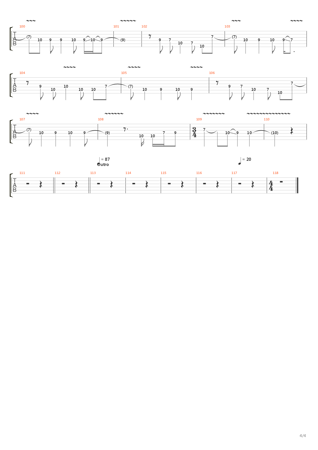 War吉他谱