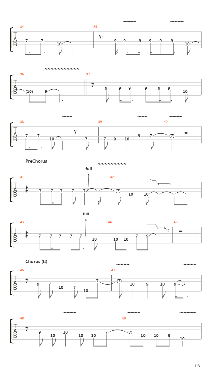 War吉他谱