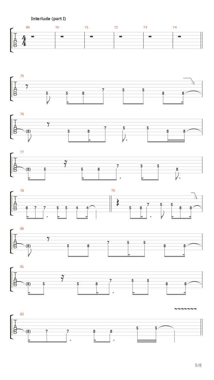 War吉他谱