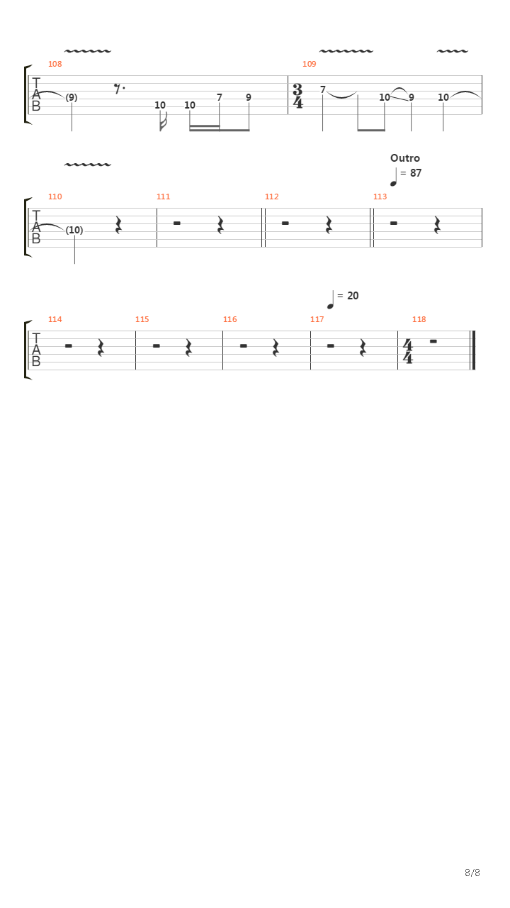 War吉他谱