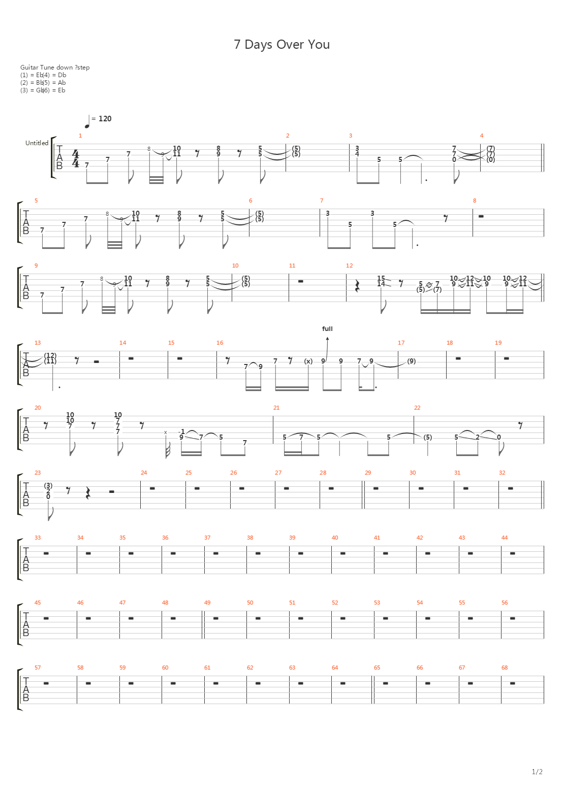 7 Days Over You吉他谱