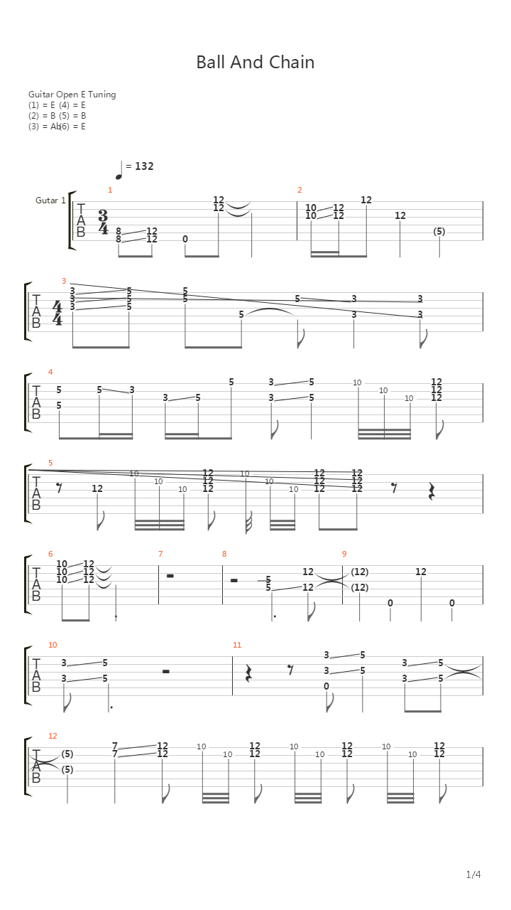 Ball And Chain吉他谱