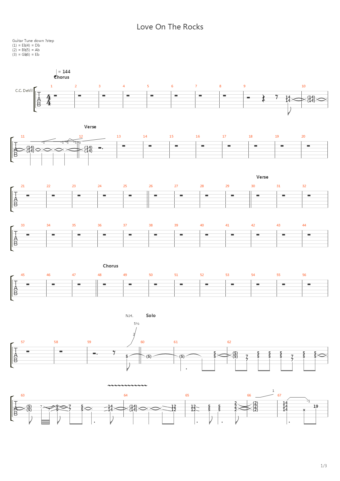 Love On The Rocks吉他谱