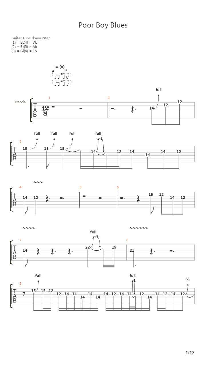 Poor Boy Blues吉他谱