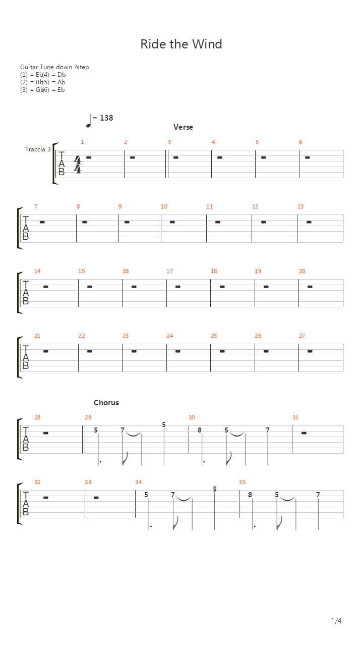 Ride The Wind吉他谱