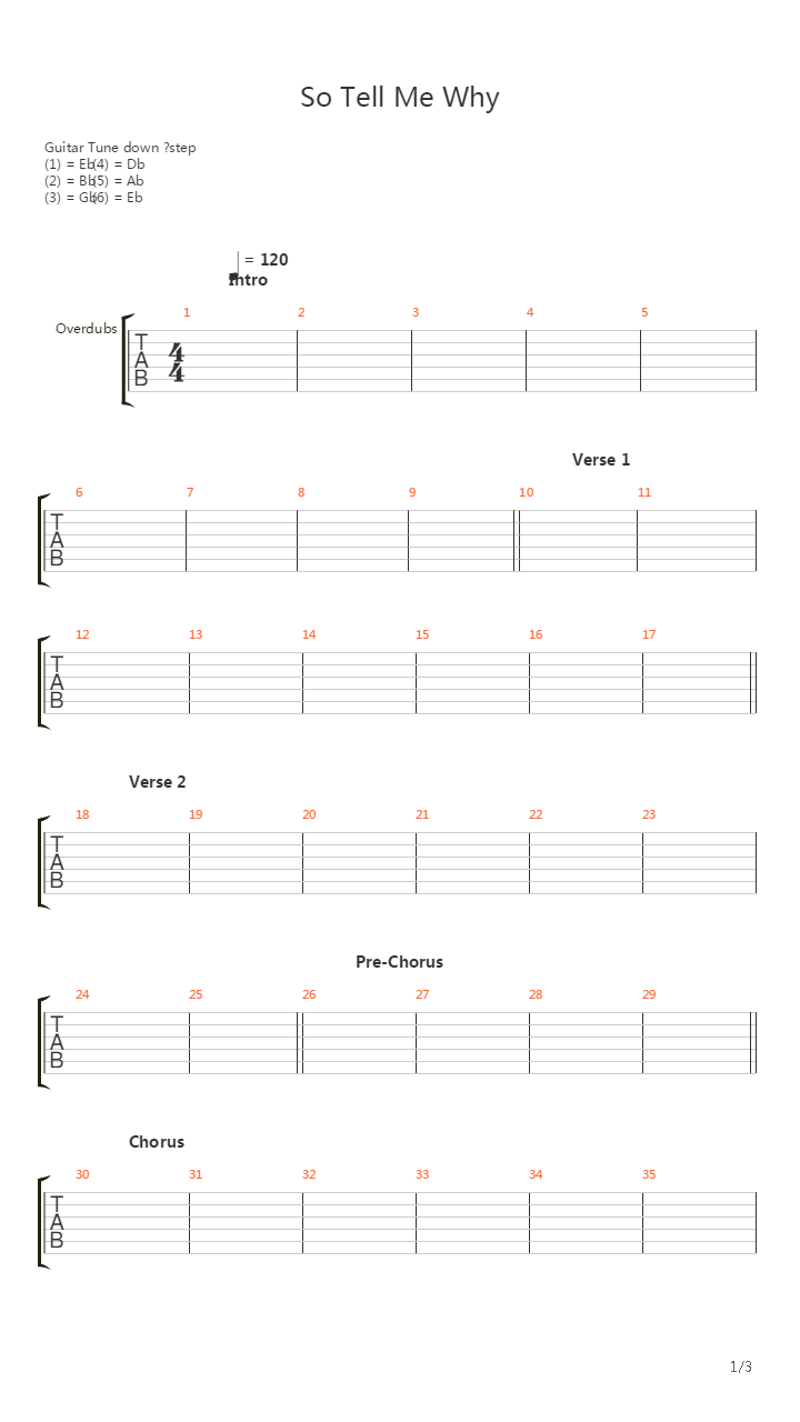 So Tell Me Why吉他谱