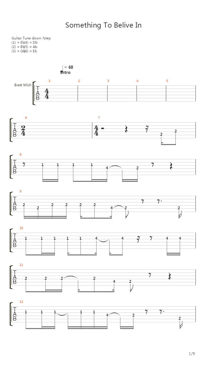 Something To Believe In吉他谱