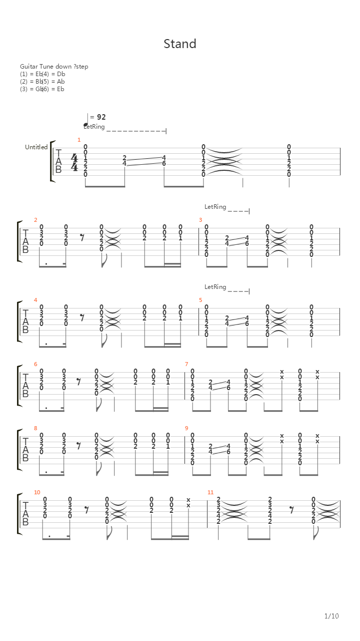 Stand吉他谱