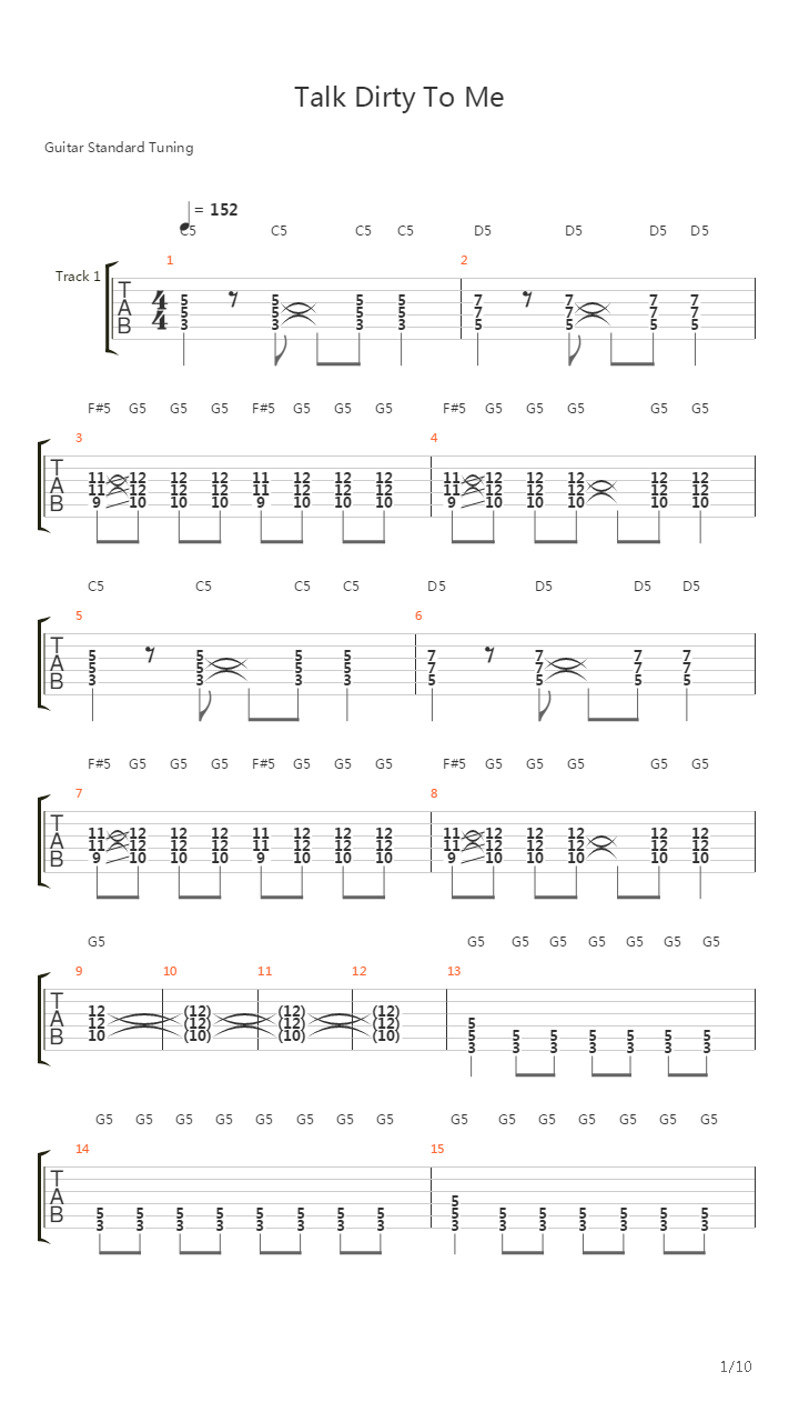 Talk Dirty To Me吉他谱