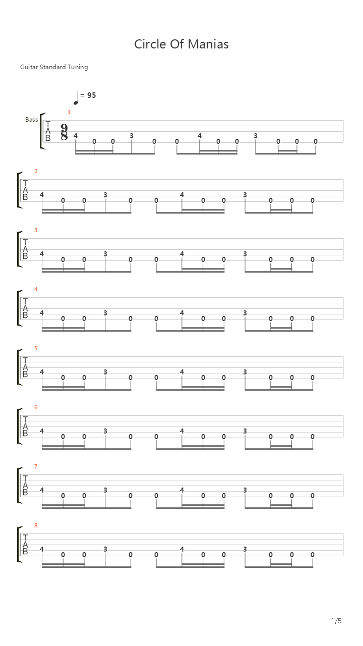 Circle Of Manias吉他谱