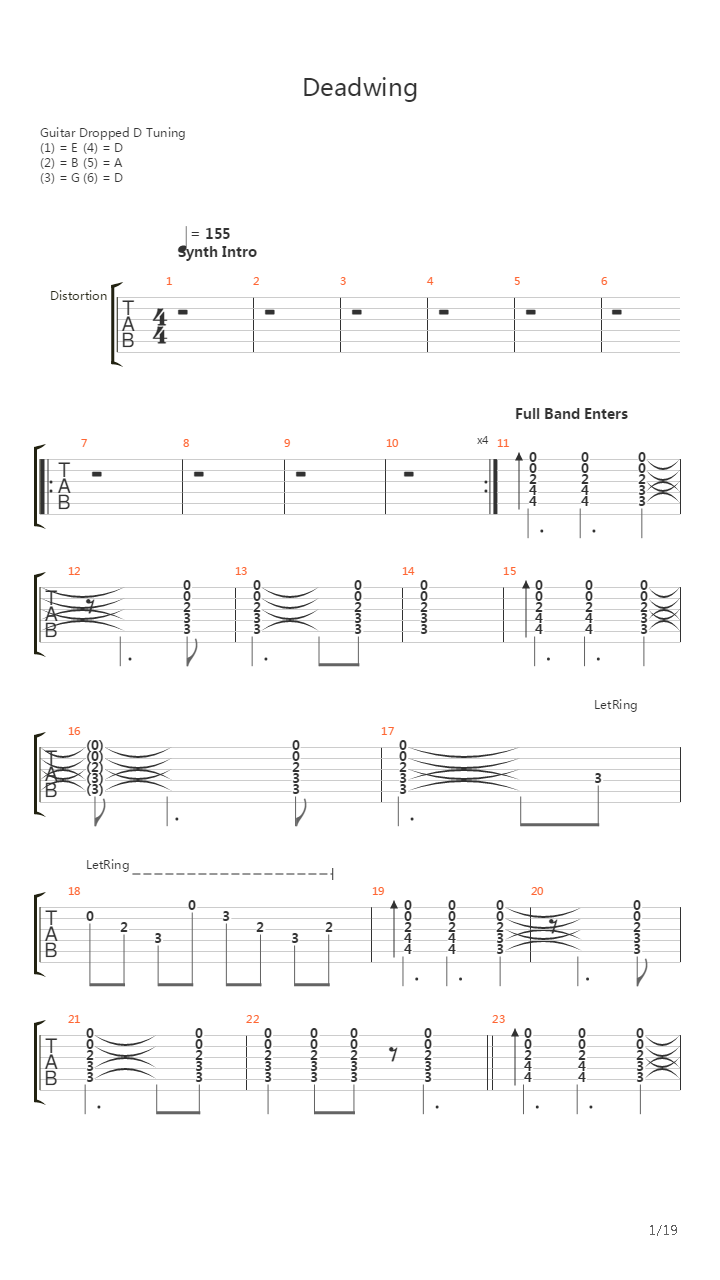 Deadwing吉他谱