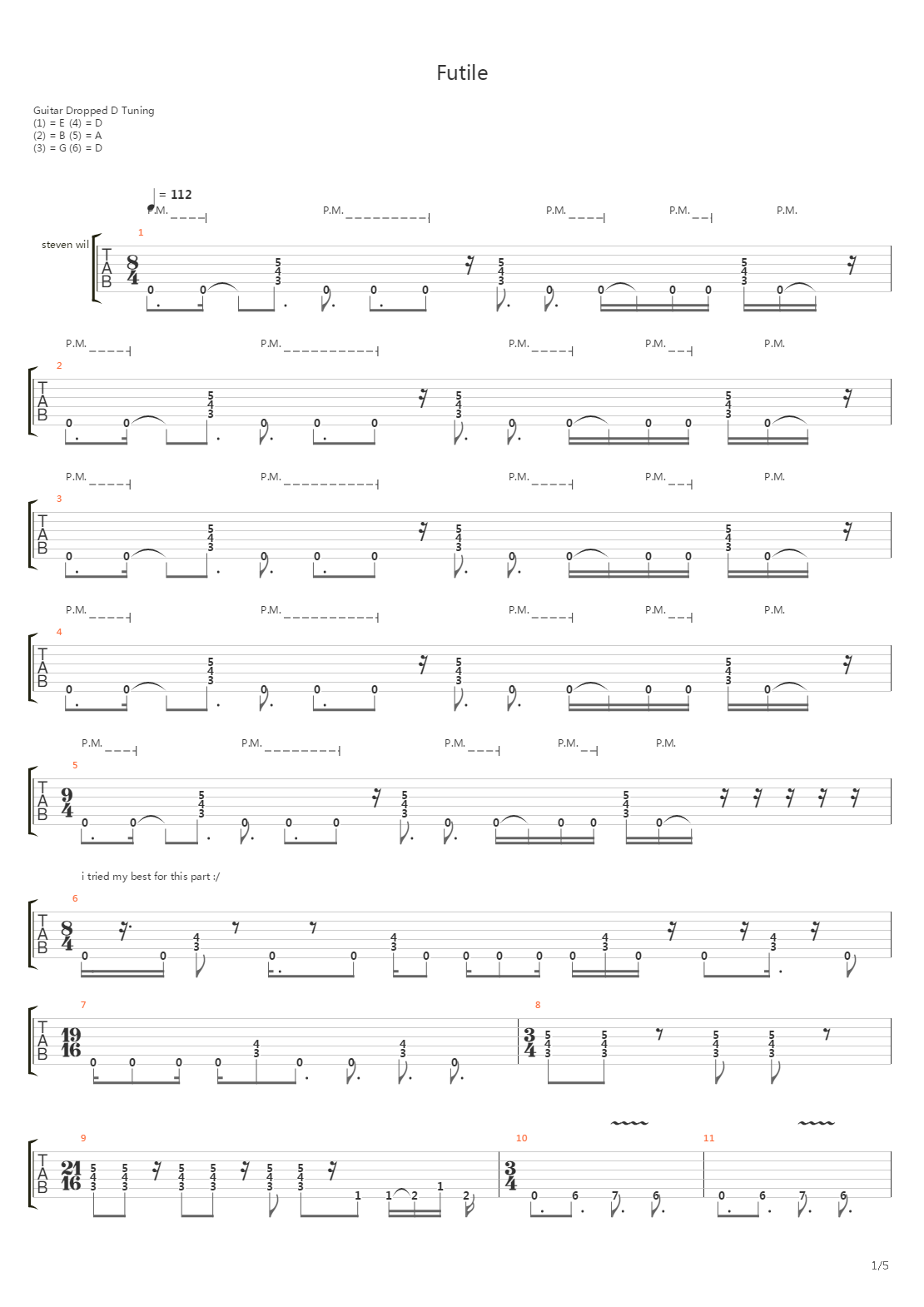 Futile吉他谱