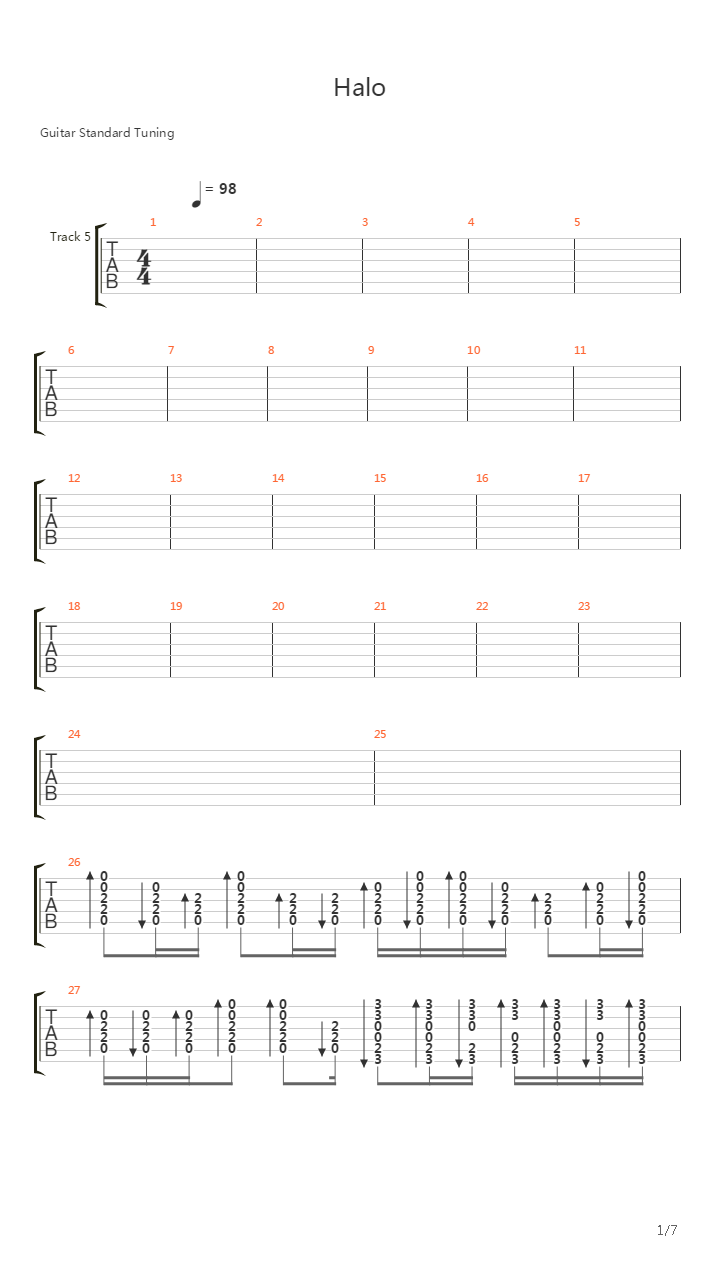 Halo吉他谱