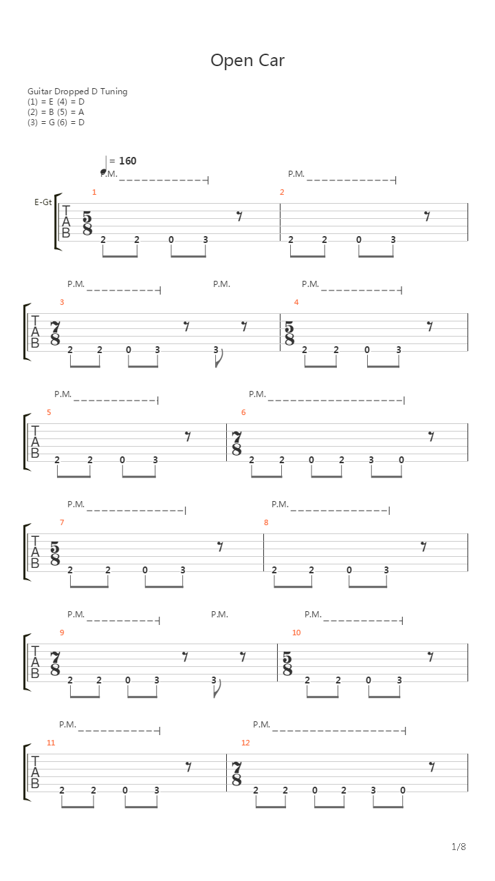 Open Car吉他谱