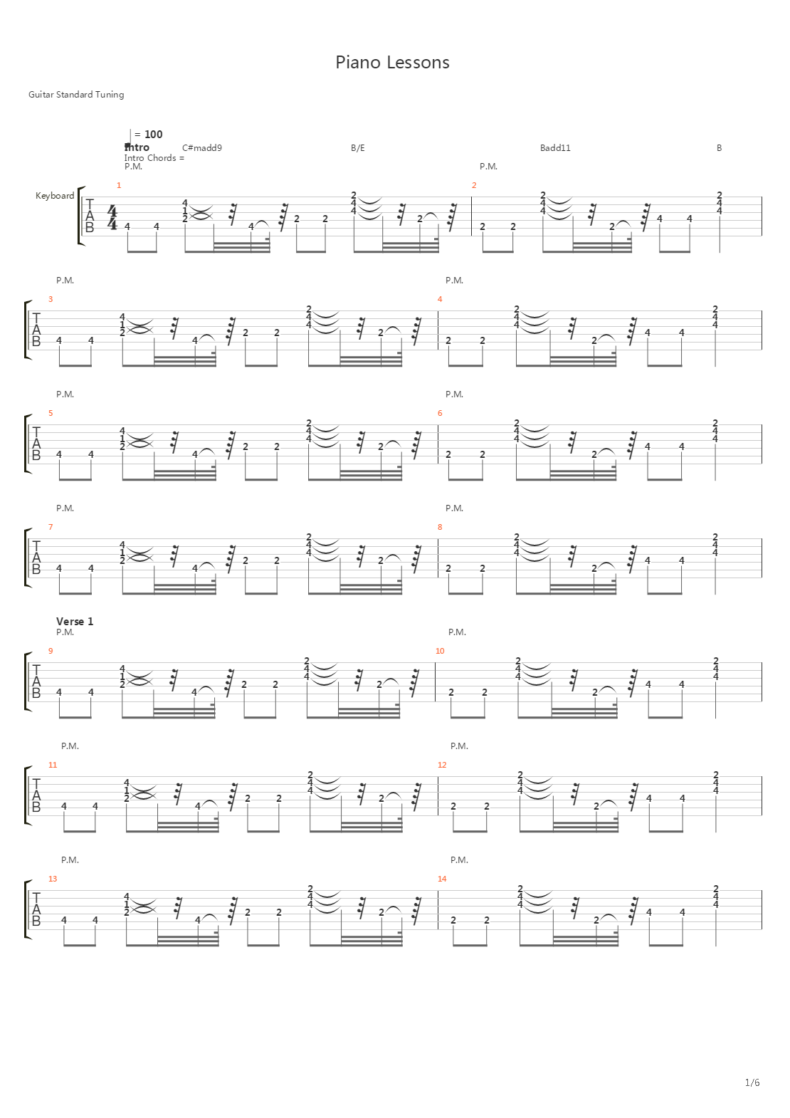 Piano Lessons吉他谱